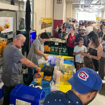 Patrons shopping at the Kitchener Market
